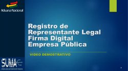 Registro de Representante Legal, Firma Digital - Empresa Pública