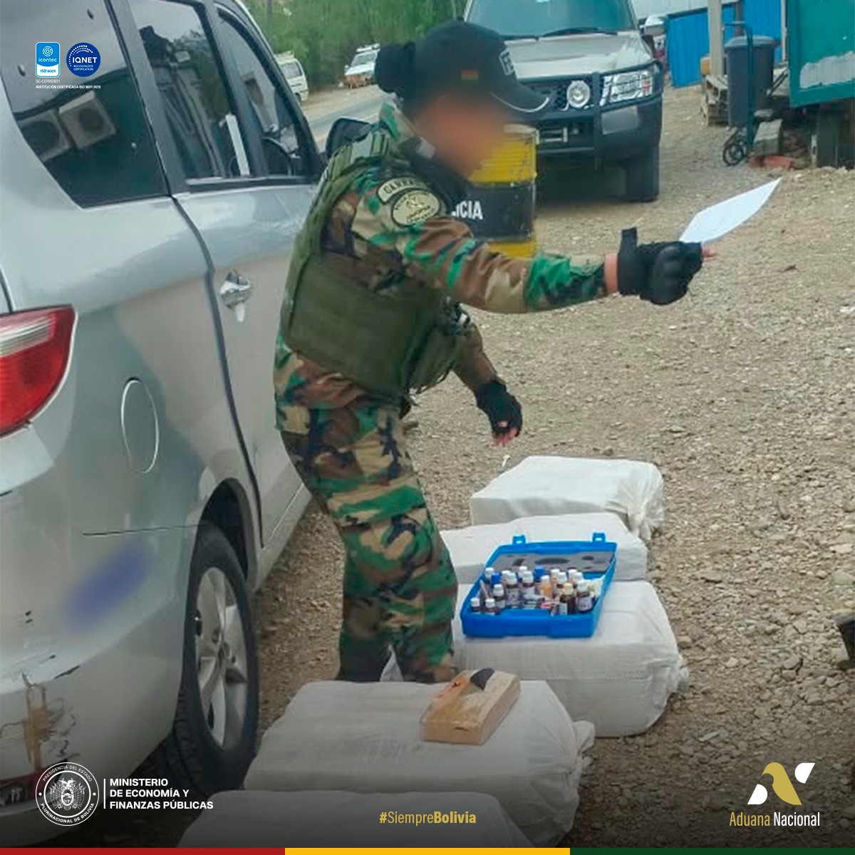 Aduana Nacional detecta más de 146 kilogramos de marihuana en un control en Pajchani, Tarija